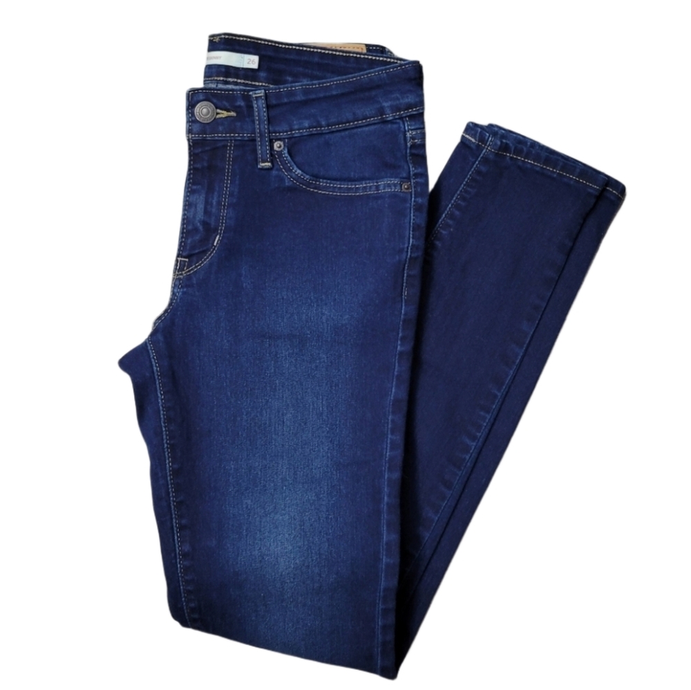 Levi's 711 Skinny Low Rise Dark Blue Jeans Size 26